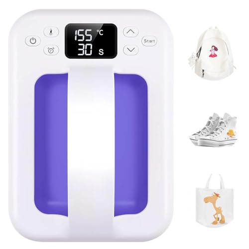 Heat Press Machine For T Shirts, 7" × 5" Portable Mini Heat Press Fast Even Heat, Easy Press T Shirt Printer Machine for HTV Vinyl and Heat Transfer Sublimation for Tote Bags, Hat,DIY Projects(Violet)