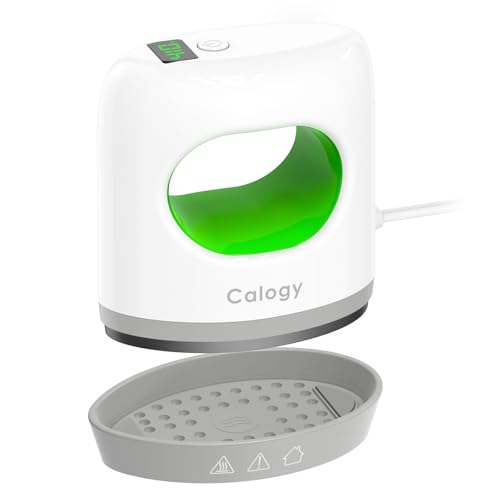 Calogy Super Mini Heat Press Machine, Fast Up to Max 410℉ in 3Mins & 4 Heating Setting with LED Display, Mini Iron for Crafting with Precision Tip, Easy for Small Objects Like Shoes, Hats(White Green)