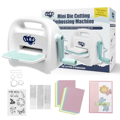 Portable Mini Die Cutting Machine,3 inch Opening,Manual Foldable Die Cut and Embossing Machine Including Accessories for Children,Starters Scrapbooking,Cardmaking,Paper Craft