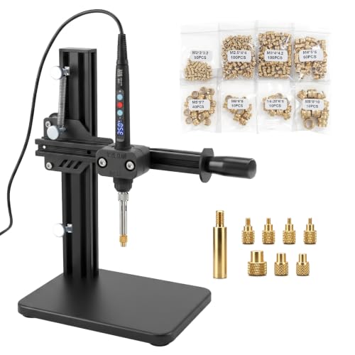 3DZWMAN Heat Set Insert Tool with 370PCS Threaded Inserts Brass Inserts 3D Printing,Heat Set Insert tip for Thread Knurled Nut M2/M3/M4/M5/M6(1/4)/M8