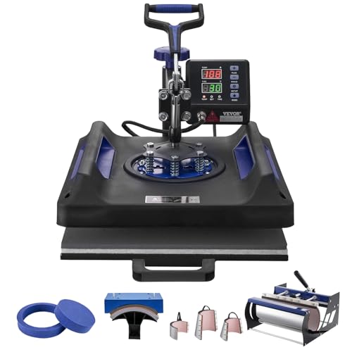 VEVOR Heat Press Pro 15 x 15 in 8-in-1 Combo Tumbler Hat Heat Press Machine