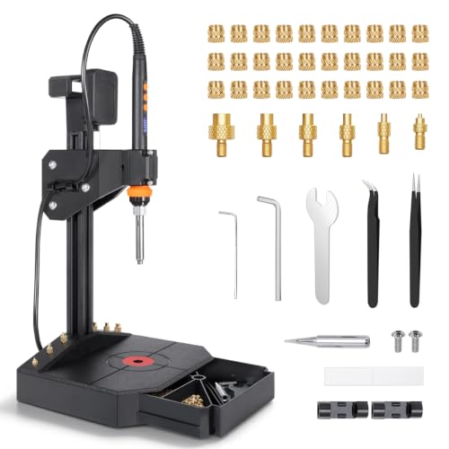 Vertical Heat Set Insert Tool with 90W Soldering Iron for 3D Printed Parts