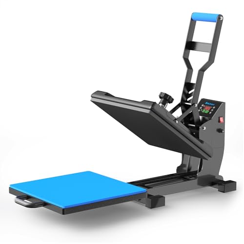 Delclynee 15" x 15" Slide Out (12.25") Heat Press Machine for T Shirts, Clamshell Pull Out Lower Platen, Industrial-Quality Digital Sublimation Printer for Heat Transfer Vinyl