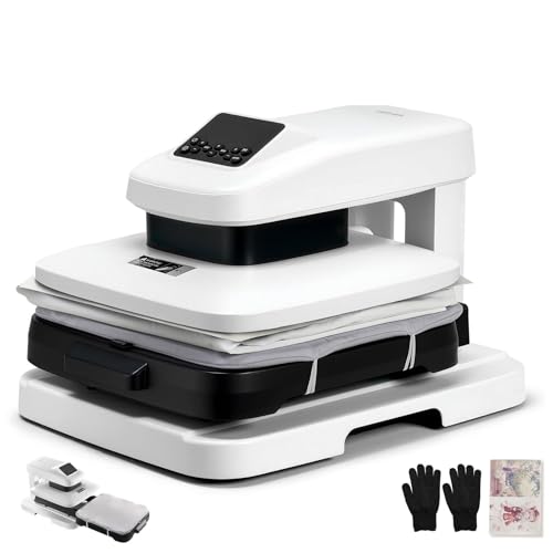 VEVOR Auto Heat Press Machine 15 x 15 inch T-Shirt Press Machine White
