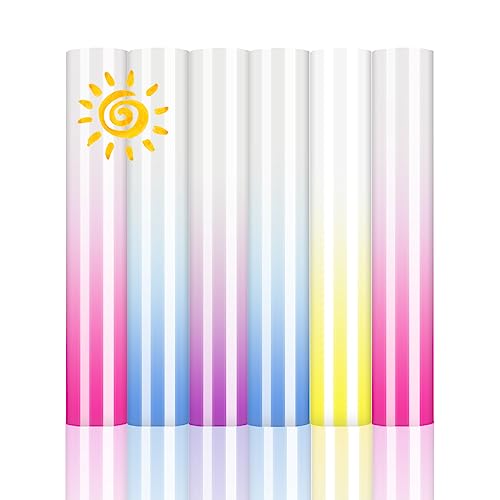 Venitor Color Changing Puff Vinyl Heat Transfer 3D Foaming Vinyl-6 Sheets 12''x 10'' for Cricut,Heat T-Shirt Clothes Bag Pillow Textile Fabric (VNT-2304)