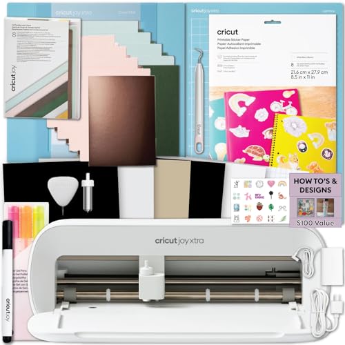 Cricut Joy Xtra Cutting Machine Card Making Bundle | Includes Card Mat, Insert Cards, Pens, Sticker Paper & Paper Crafting Supplies